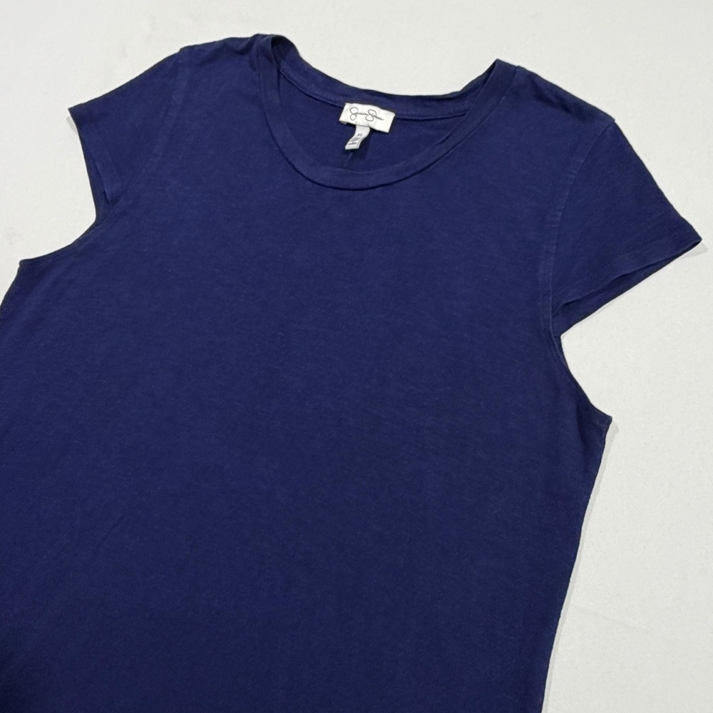 Jessica Simpson T-Shirt Maxi Dress Women XL Navy Blue Slit Casual Loungewear